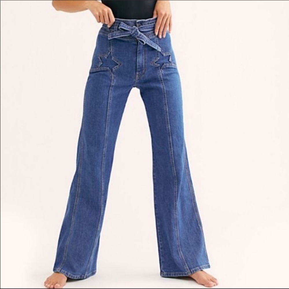 Stoned Immaculate Super Star Jean High Waisted BellBottoms Flare Filmore Wash 28